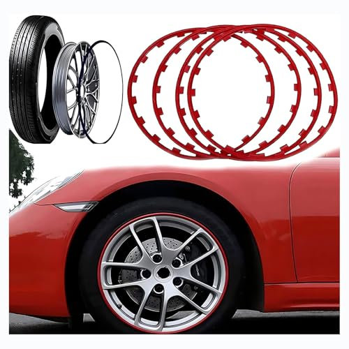 Schutzzierring FüR Autoreifen für Aixam Evolution,4 STK Felgenschutz FüR RäDer,Schutzzierring FüR Autoreifen,Machen Sie Ihr Auto stilvoll,dynamisch und luxuriös