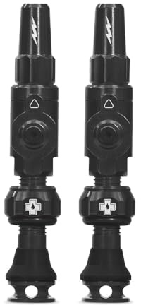Muc-Off Big Bore Lite Tubeless Valves, Black, 35mm | Coreless High-Flow Presta Valve System, CNC Aluminium, Max Airflow and Fast Inflation