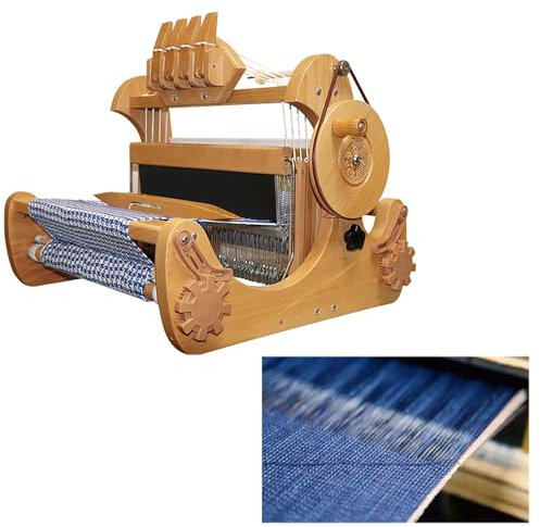Telar Manual 4arneses,máquina Tejer Manualescritoriomadera Plegable Con Máquinabobinado Y Carrete Urdimbre/carretetela Independiente,sarga Soporte Y Doble Trenza,30mm Ancho,para Liso,jacquard