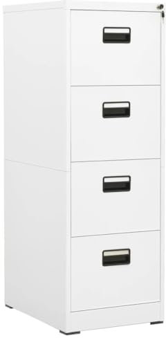 Schränke & Aufbewahrung-Aktenschränke Aktenschrank Weiß 46x62x133 cm Stahl