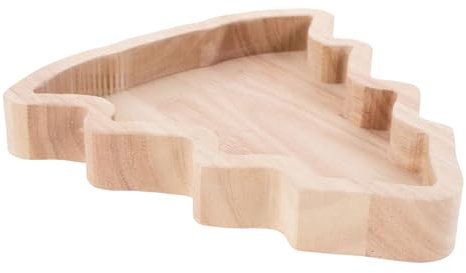 KOMBIUDA Piatto Portaoggetti in Legno per Albero di Natale Porta Snack Porta Caramelle Decorazioni Natalizie Piatto di Noci