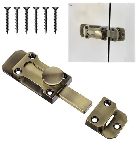 Yuanchu Barrel Slide Door Bolt, Door Lock Bolt Bolt Door Lock Slide Lock Metal Gate Latch Zinc Alloy Slide Bolt Latch 3 Thickened Heavy Door Latch Lock