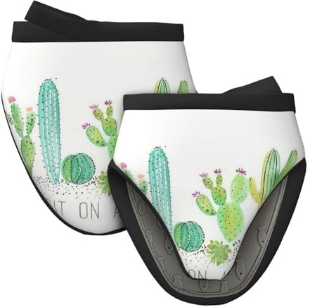 Mini-Ofenhandschuhe aus Silikon, Motiv: Go Sit On A Cactus, hitzebeständige Küchenhandschuhe, Geschenk, zum Kochen und Backen