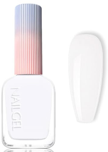 Virellay Glitzer Roter Nagellack, 12 ML Rot Glitzer Nagellack Ohne UV Lampe, Langanhaltender Schnelltrocknender für Frauen DIY (Weiß, 12 ML)