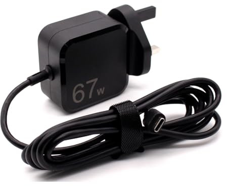 AJP 67W USB C Fast Charger for HP Pavilion Aero 13-be0030na (4H2X2EA#ABU), ENVY 17-ch1008na (64W26EA#ABU) Laptop TYPE C GAn Power Adapter