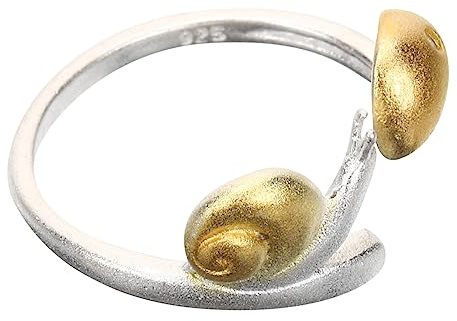 OUNONA Pilz und Schneckenring aus Kupfer Verstellbar | Offenes Design, Stilvoll und Ästhetisch, für Alltag und Hochzeit, Eleganter Statement Ring