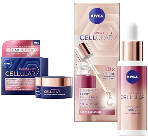 NIVEA Cellular Expert Lift Multi-Effekt Anti-Age Nachtpflege (50 ml) + NIVEA CELLULAR Expert Lift Bakuchiol Serum (30 ml)