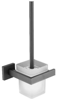 Brushed Grey Stainless Steel Bathroom Accessories Set - Towel Rack, Toilet Paper Holder, Robe Hook, Towel Bar & Toilet Brush - Gun Metal Finish, Modern Bathroom Hardware