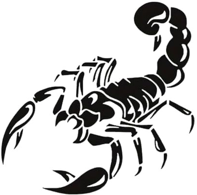 2er-Set Skorpion-Vinylaufkleber – 14 x 14 cm Autoaufkleber für Motorrad, Auto, Helm – Trendiges, wasserfestes Tribal-Emblem | #AZ13 (Schwarz)