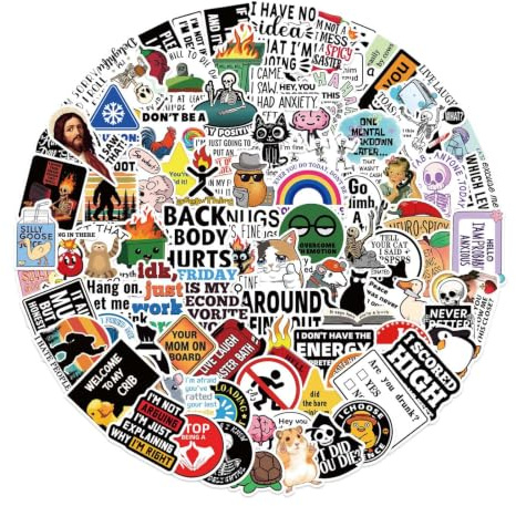 100 Stück Lustige Aufkleber Sticker für Erwachsene, Meme Sticker | Graffiti Anime Sticker Set für Laptop Kindle Motorrad Snowboard Journal Fahrrad Skateboard Koffer, Wasserfeste Vinyl Decals