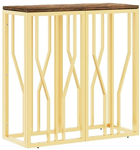 Générique Table Console doré Acier Inoxydable et Bois Massif récupération,Meubles,Tables,Tables Basses et Tables d'appoint,Tables d'appoint,350038