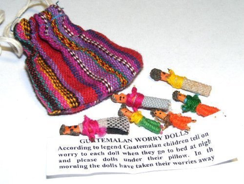 Just4ugifts - set of worry dolls and their pouch.