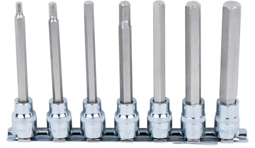 KS Tools 918.3960 3/8 CHROMEplus Bit-Stecknuss-Satz Innensechskant, 7-tlg. 4-12mm,lang