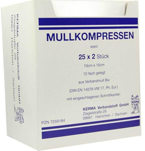 MULLKOMPRESSEN 10x10 cm steril 12fach BW 25X2 St