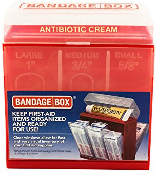 Bandage Box Container, Red with White Center