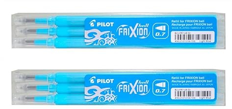 Pilot Pack of 2 Sets of 3 Turquoise FriXion Ball Refills (BLS-FR7)