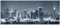 Wallario Glasbild New York Skyline - Schwarz Weiß Blau - 50 x 125 cm Wandbilder Glas in Premium-Qualität: Brillante Farben, freischwebende Optik