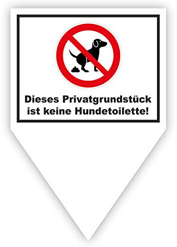 Steckschild Dieses Privatgrundstück ist keine Hundetoilette I hin189 I Größe 20 x 30 cm I Hundekot verboten I zum Stecken für Rasen Wiese Erde