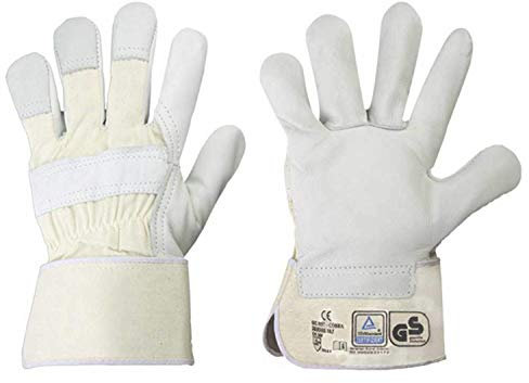 Feldtmann 0157-105H Handschuhe Gr.10,5, CALCUTTA RIND-VOLLLEDER, WEISS, CAT 2, Grau