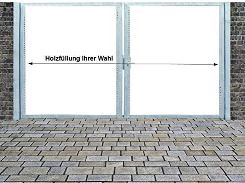 Einfahrtstor Qs Tor Holztor Gartentor Hoftor Verzinkt mit Pfosten Ohne Holzfüllung 2-flügelig 400cm x 160cm