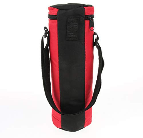 P Prettyia 2L Insulated Bottle Drink Wine Carrier Tote Bag Travel Picnic Cooler with Strap - Red