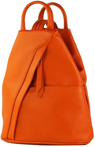 modamoda de - T180 - Damen Rucksack Tasche aus ital. Leder, Farbe:Orange