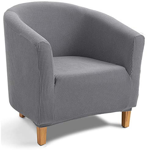 TIANSHU Sesselschoner Elastisch Sesselüberwurf, Modern Club Chair Stretch Sesselhusse, Universal Sofabezug für Einzelsofa, Bezug für Clubsessel (Hellgrau)