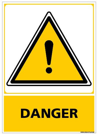 Panneau - Attention Danger - Plastique Rigide PVC 1,5 mm - Dimensions 300 x 420 mm - Protection Anti-UV