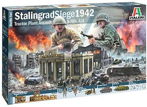 Italeri 1:72 Battle Set Stalingrad Siege, originalgetreue Nachbildung, Modellbau, Basteln, Hobby, Kleben, Plastikbausatz, Zusammenbauen