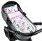 BABYLUX Babydecke MINKY PLÜSCH Kuscheldecke Decke 75 x 60 cm + KISSEN 2 Tlg Set (MP110 - Rosa + Blumen)