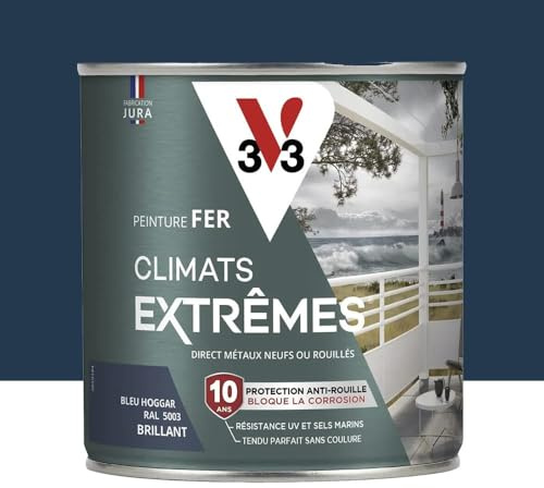 Peinture fer Climat Extrême brillant 0,5L (teinte au choix) V33 - Ton: Bleu haggar