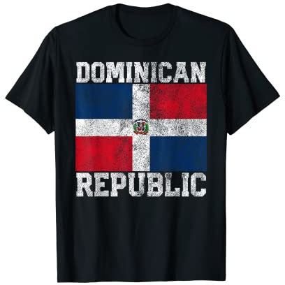 Camisa de campo, estilo vintage con bandera de la República Dominicana Camiseta