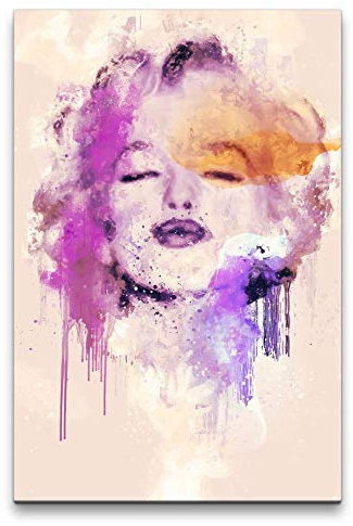 Marilyn Monroe Porträt Abstrakt Kunst Filmlegende Ikone Farbenfroh 60x90cm Leinwandbild