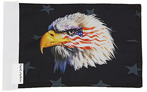 Hot Rides Robuste Motorradflagge mit Adler, 15,2 x 22,9 cm