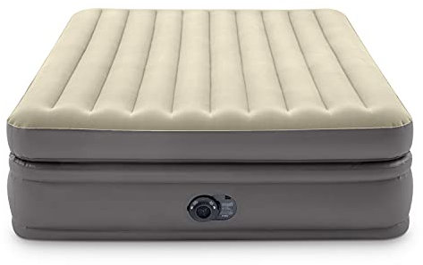 Intex 64163ED Queen Prime Comfort erhöhte Luftmatratze: Fiber-Tech – Queen-Size-Größe – integrierte elektrische Pumpe – 50,8 cm Betthöhe – 272,2 kg Tragkraft