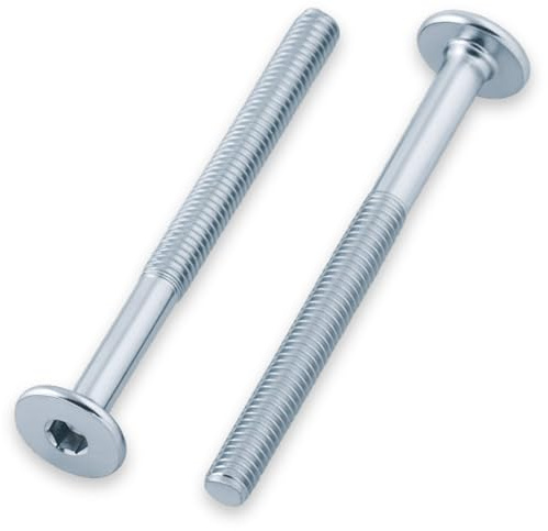 HEXATON Vis Mécaniques M6 x 80 mm – Lot de 50 – Tête Cylindrique à 6 Pans Creux – Acier Zingué Blanc – Filetage Métrique Partiel