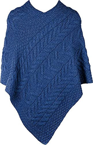 WALKER AND HAWKES Trentham - Damen Poncho aus Merinowolle - Dunkelblau - Einheitsgröße