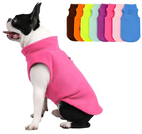 JACKO & CO Dog Fleece Vest Sweater w/Leash Ring, Pink Medium (2.7-4.5 kg) | For Small Dogs, Cats & Puppies, Soft, Lightweight & Warm Pullover Dog Coat, Cozy Pet Jacket for Fall, Winter, Spring, Autumn
