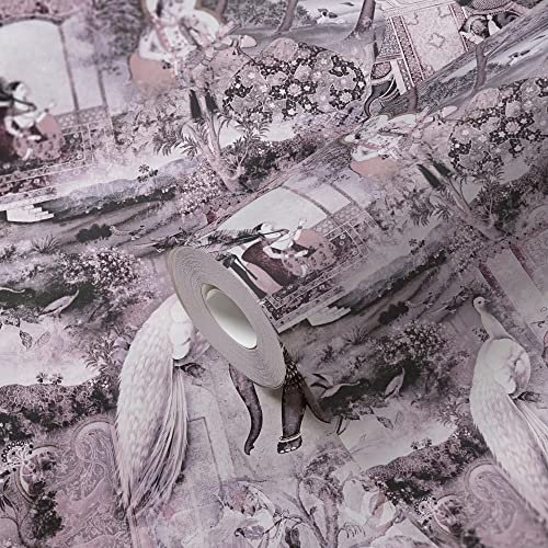 A.S. Création Carta da parati orientale rosa viola vintage in tessuto non tessuto per cucina soggiorno 381731 10,05 x 0,53 m Made in Germany