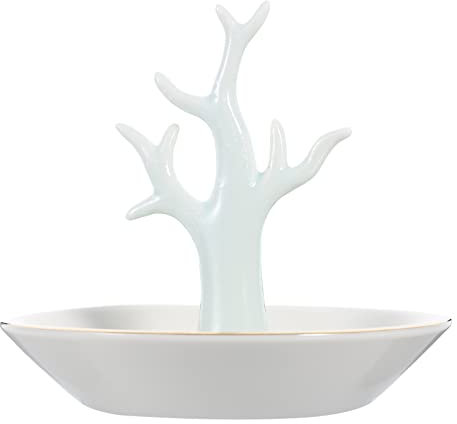 TOPBATHY Zweig-schmuck-tablett Ornament-ohrringe Schmucktablett Porzellan- Schmuckset- Tablett Baumständer Für Schmuckständer Ohrring- Baumstand Schmuck Halskette Ringel Weiß Keramik Vorbau