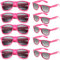 FSMILING Lot Lunettes De Soleil Couleur Plastique Pour Unisexes Adulte Lot Lunettes Fluo Lunettes De Fantaisie Deguisement Pack De Fete(rose)