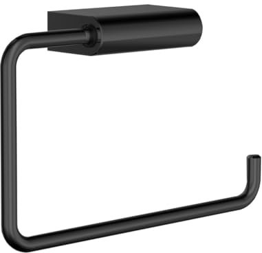 EMCO Flow Reservepapierhalter für Toilettenpapier, eleganter Toilettenpapierhalter zur Wandmontage, hochwertiges Badaccessoire aus Metall Schwarz Beweglich