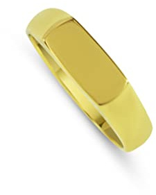 Herren Ring Silber und Gold aus 925 Sterling Silber poliert massiv handgemacht Fläche minimalistisch hochwertiger moderner Herrenschmuck aus Deutschland (Gold, 58)