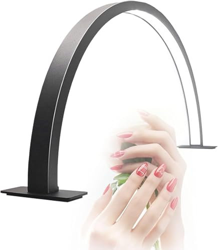 Lampada Da Scrivania LED a Mezza Luna 3000-6000K Per Unghie - Luce Tecnica Per Manicure, Tatuaggio e Ciglia, Black