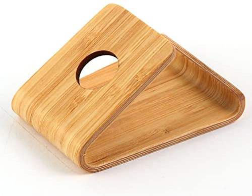 Qiquter Support de smartphone en bois de bambou - Support universel pour iPhone, Samsung, iPad, tablette, etc. Poids : 50 g.