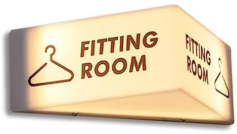 QCHIAN Acrylic Triangle Dressing Room Sign, LED Changing Room Door Sign, Wall Mounted, White, Modern, Contemporary