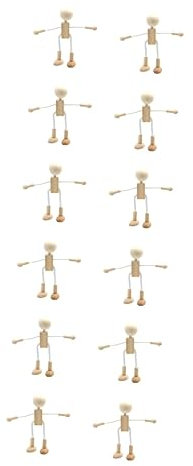 EXCEART 12 Stk Kinderpuppen Hölzerne Wäscheklammerpuppen Kokeshi Puppen Selber Machen Roboter Unfertige Holzdekoration Selber Machen Lernspielzeug Gewöhnliche Kleinkind Marionette Bambus