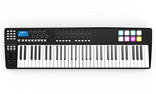 piano electrónico 61 USB Midi Controlador De Teclado 8 RGB Coloridos Almohadillas De Gatillo Retroiluminadas Con USB Teclado Piano Eléctrico
