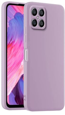 HULLIN Custodia per Telefono in Silicone Colorato, Adatta per HONOR X8 (4G) (6.7) - Erba Viola