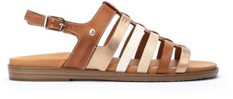 Pikolinos Sandalias Planas en Cuero Formentera para Señora Color Brandy